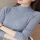 Mock Neck Sleeve Autumn Kni Long Women Sweater 2025 Ruffles