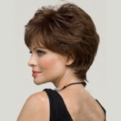 middle aged curly synthetic hai short wig shaggy New volume
