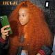 Human Women Lace For Wigs Hair Curly Wig Front Ginger Orange