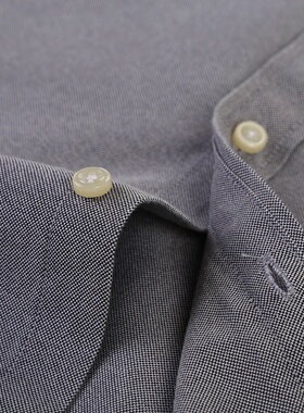 Men's Fashion Long Sleeve Oxford Work Shirt Single Patch Po