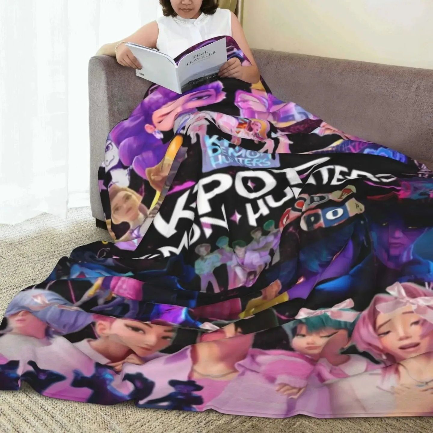 Cool K-Pop Demon Anime Hunter Flannel Blanket Soft And Warm