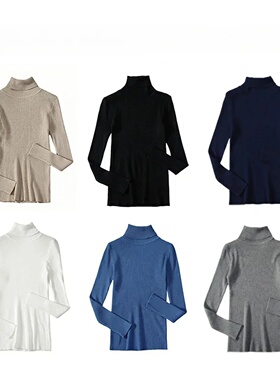 AOSSVIAO 2025 Basic Mock Neck Ribbed Sweaters for Women Cut