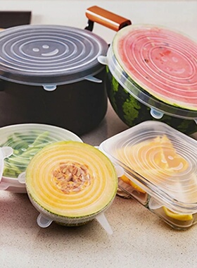 6 Pcs Silicone Cover  Stretch Lids for Kitchen Microwave Fo