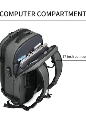Men Travel Backpack vacuum compression 17 inch Laptop Backp