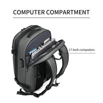 Men Travel Backpack vacuum compression 17 inch Laptop Backp