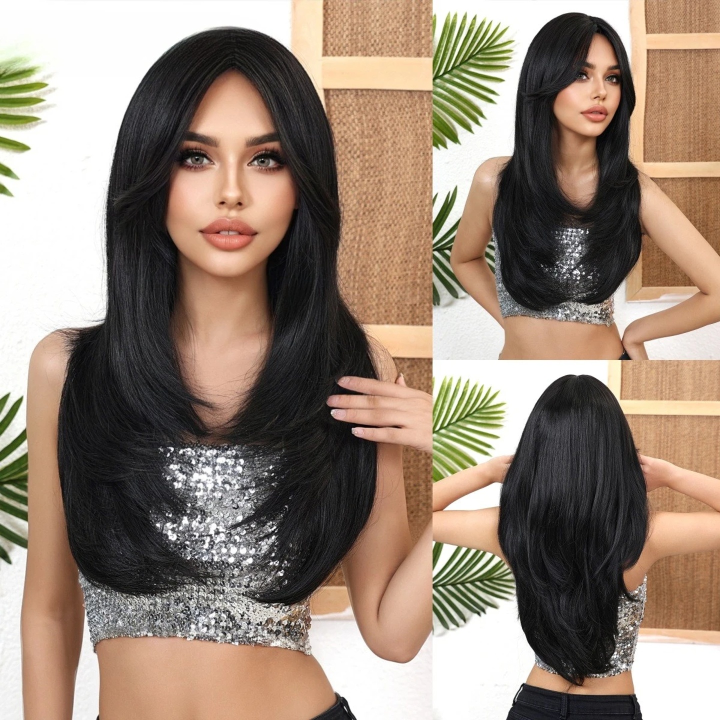 European and American wig female long hair slightly curled