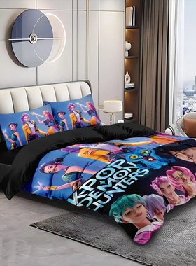 3pcs K-Pop Demon Hunters Printed Coreless Duvet Cover Set M