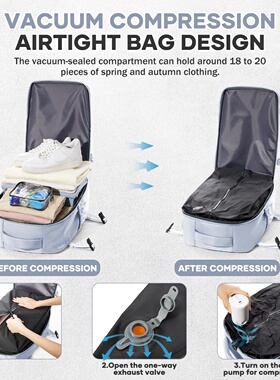 Fashion College Backpack Men Vacuum Compression Backpack, W