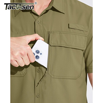 TACVASEN Quick Dry Short Sleeve Shirts Men's UPF 50+ Sun Pr