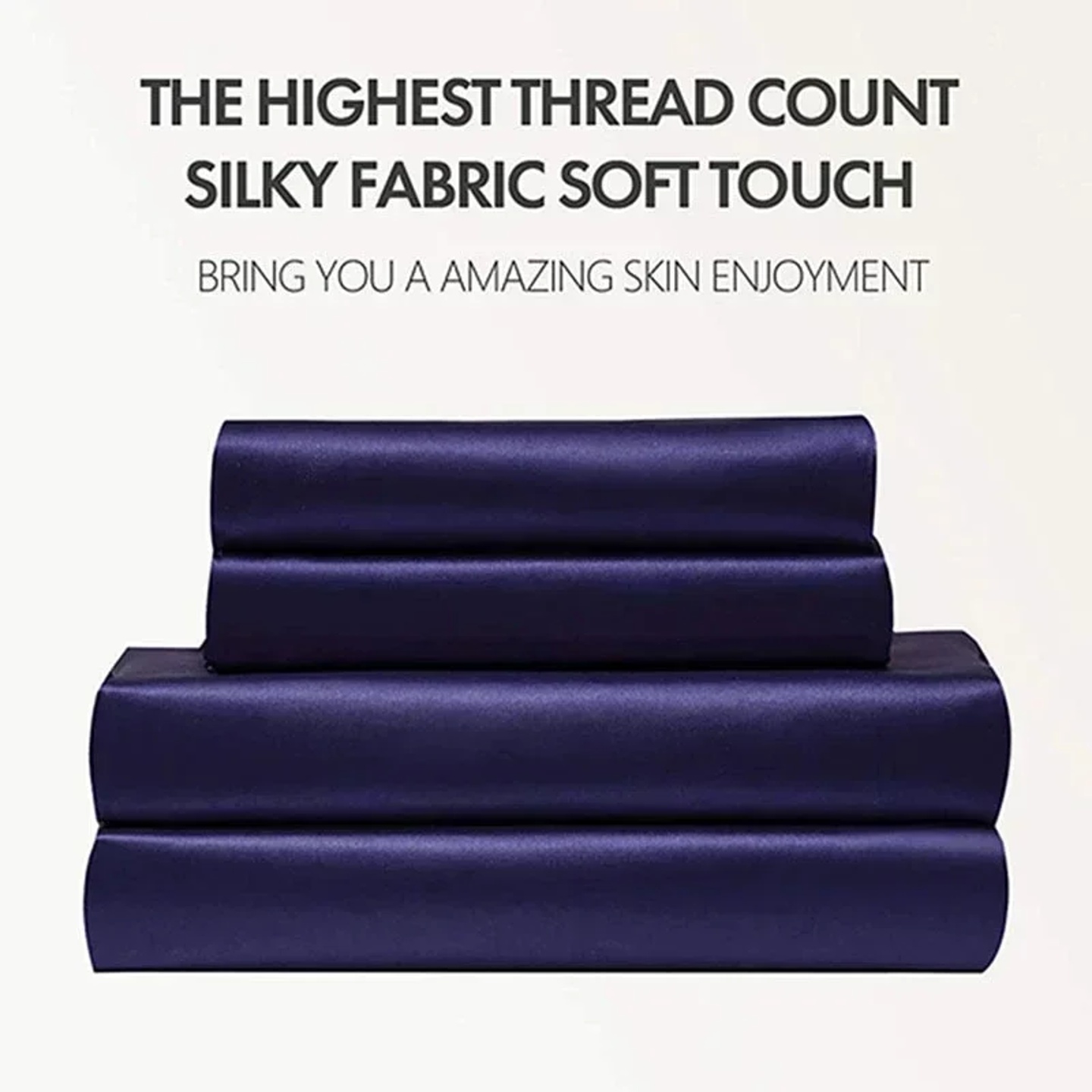 High End Satin Fabric Queen Size Bed Sheet Set Luxury Grade