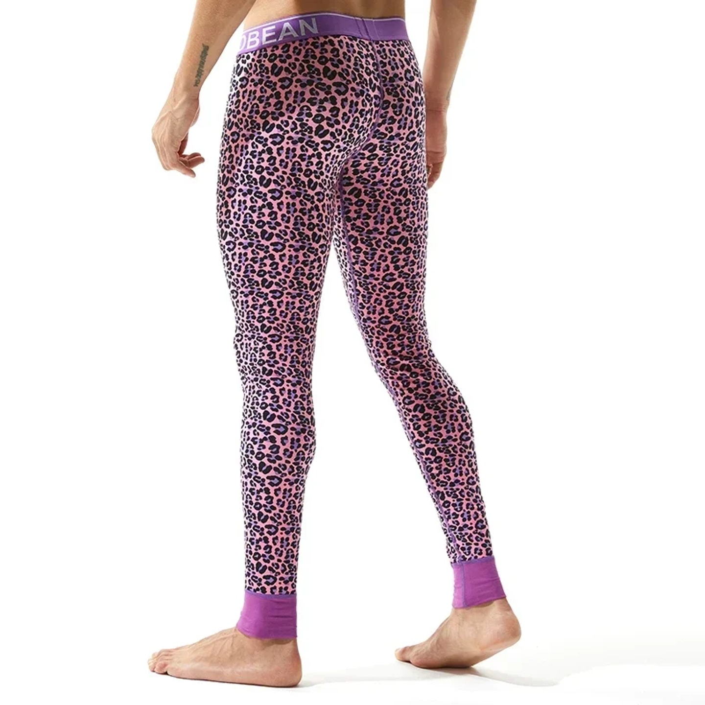 Thermal Long Johns Men Leopard Print Cotton Mens Leggings S