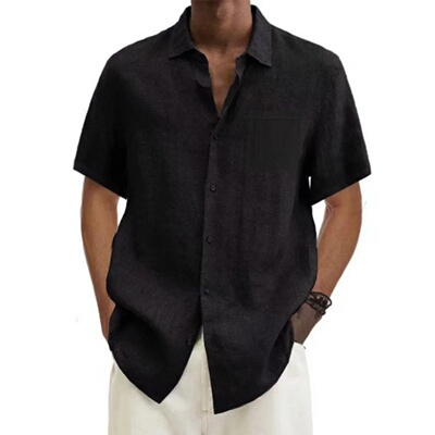 New Men's Short Sleeve V-neck T Shirt Solid Color Oversize