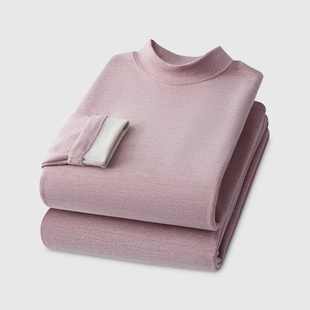Winter Cashmere Silk Semi-High Neck Thermal Underwear Women