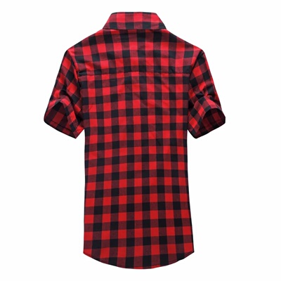 Red And Black Plaid Shirt Men Shirts 2024 New Summer Fashio
