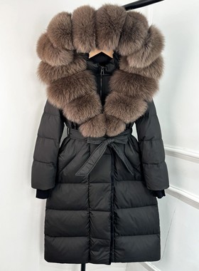 Janveny New Winter Long Hooded Puffer Jacket Women Warm Thic