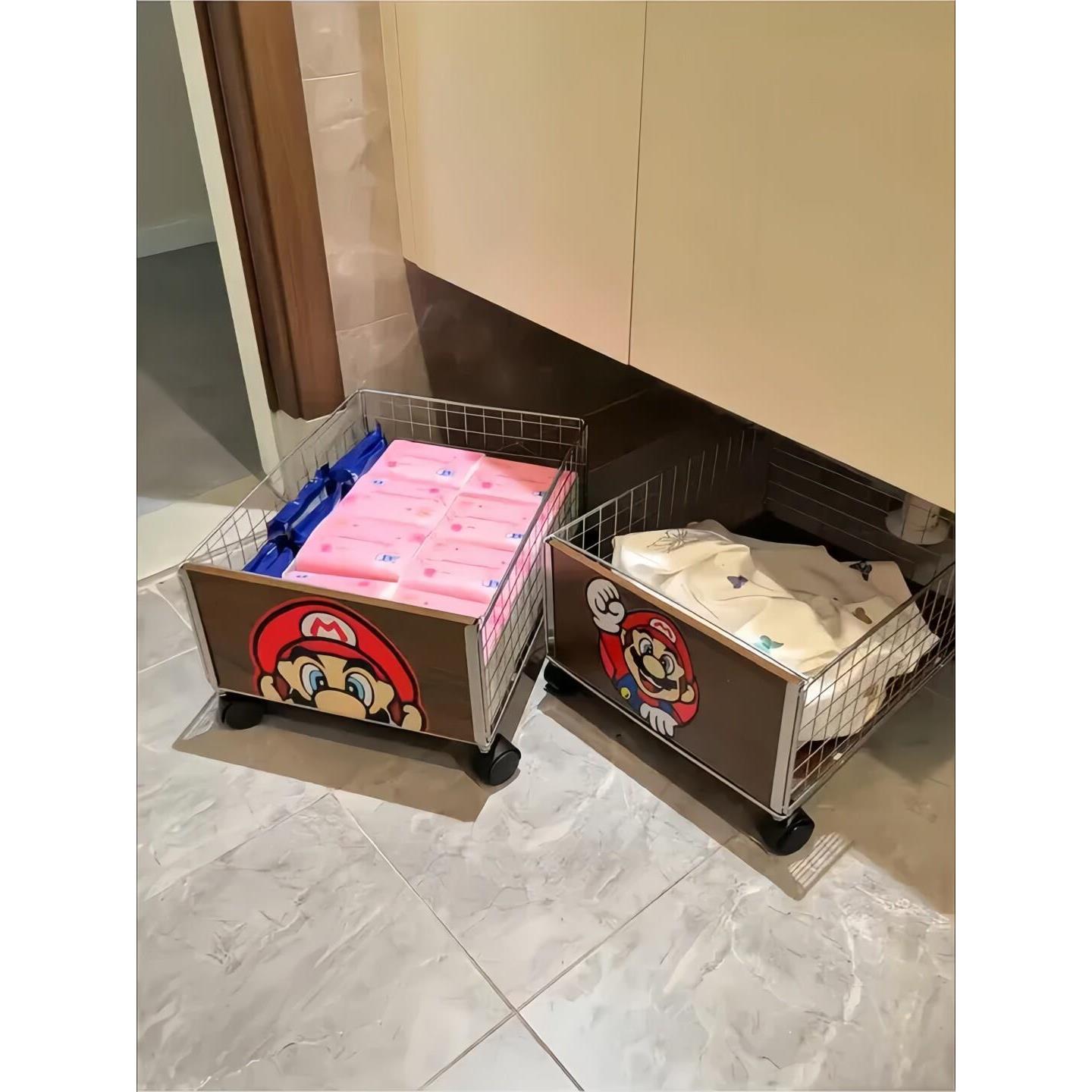 可移动脏衣篮家用洗漱台袜子收纳筐万向滑轮小推车置物架洗衣篮子