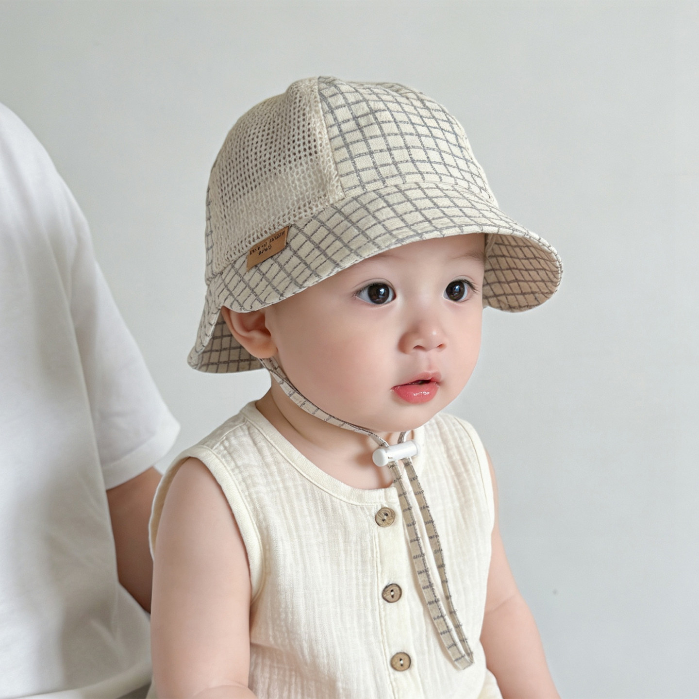 宝宝帽子春夏季透气网眼渔夫帽可爱韩版盆帽婴幼儿外出防晒遮阳帽