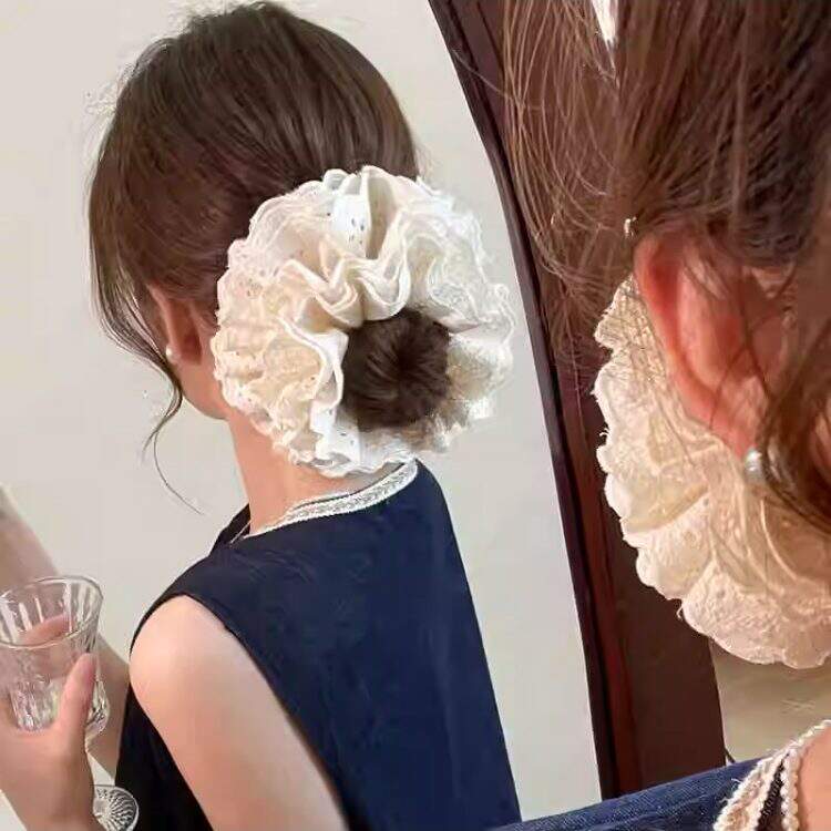 超好看的大肠发圈春女高级感2026新头花发绳蕾丝头绳低丸子头发饰