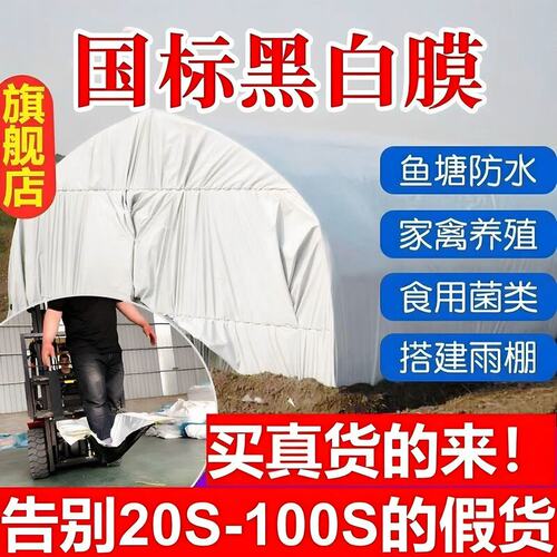鱼塘防渗膜黑白膜加厚养殖大棚膜黑白隔热膜防雨防晒食用菌绿白膜