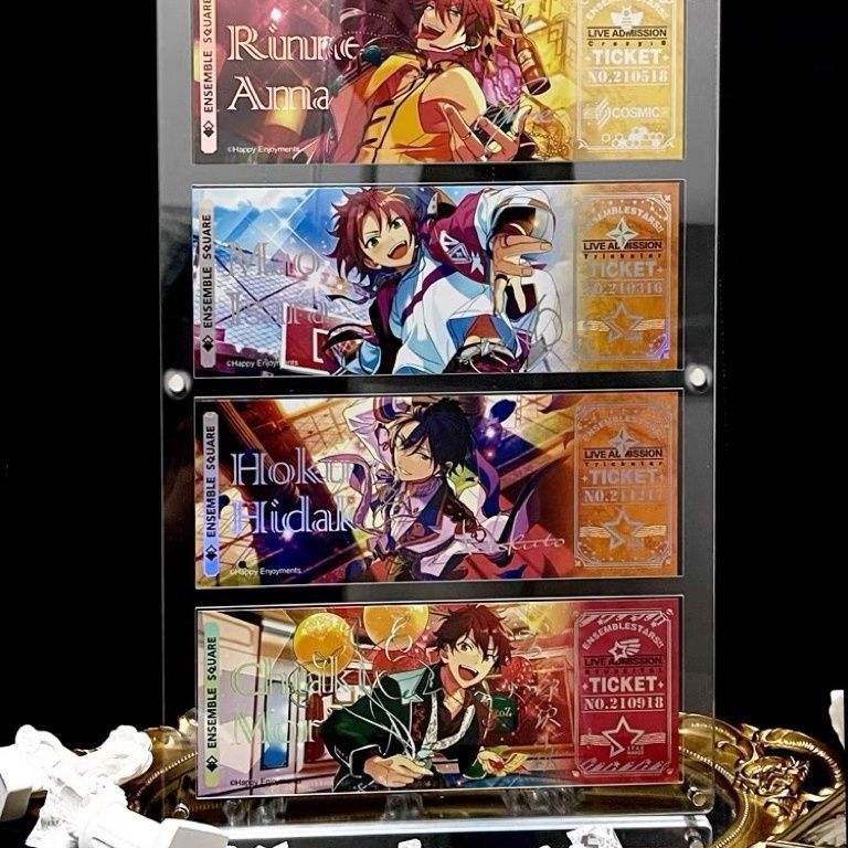 镭射票展示框亚克力相框谷美票根展示架凹槽防尘收纳盒ins定制