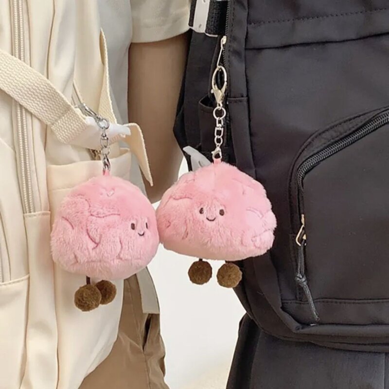 闺蜜磁吸二人小挂件脑子毛绒大脑公仔机智脑动漫吊饰磁吸钥匙扣