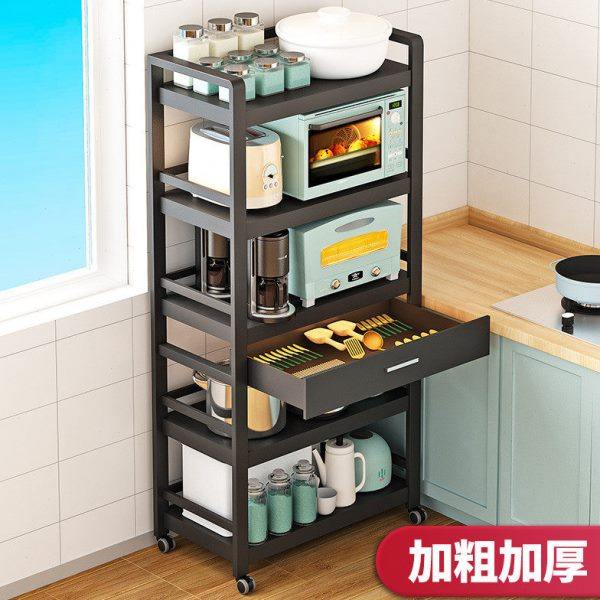 厨房落地多层置物架带抽屉收纳架放锅架子家用微波炉架烤箱储物架,厨房/烹饪用具,微波炉置物架,淘宝优惠券,粉丝福利购,淘宝优惠卷