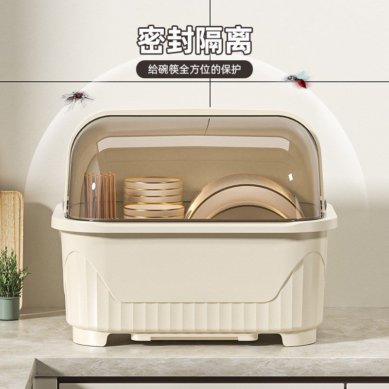 沥水碗柜厨房装h碗餐具盒家用收纳箱带盖碗架碗碟碗盘子置物架宿