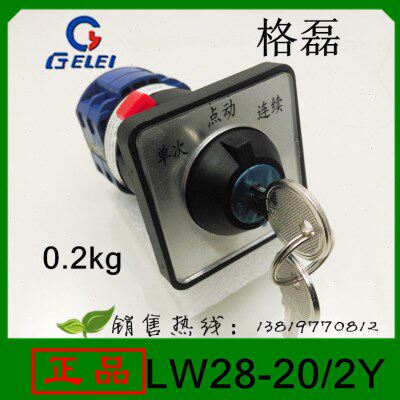 格磊转换开关LW28-20/2Y组合开关带钥匙面板安装浙江格磊电器直销