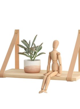 创意简约墙上皮革置物架 客厅卧室收纳背景墙装饰置物架