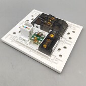 120型六位六类网络数字TV电视二孔10A大五孔二三插电源电脑插座