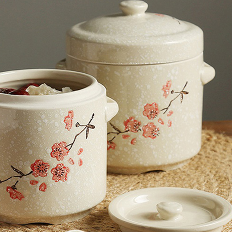 陶瓷隔水炖盅带盖双盖双耳炖燕窝盅蒸蛋盅炖罐家用内胆大小炖盅碗
