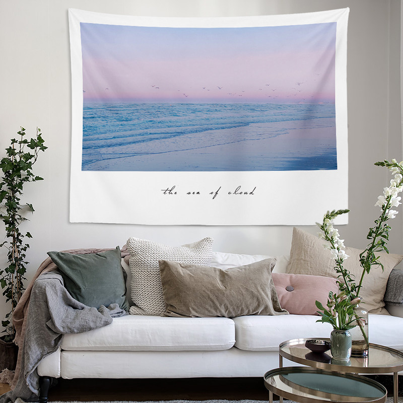 挂布背景布卧室少女心爱琴海粉色北欧风朦胧美宿舍床头装饰挂毯小,居家布艺,挂毯/壁毯,淘宝优惠券,粉丝福利购,淘宝优惠卷