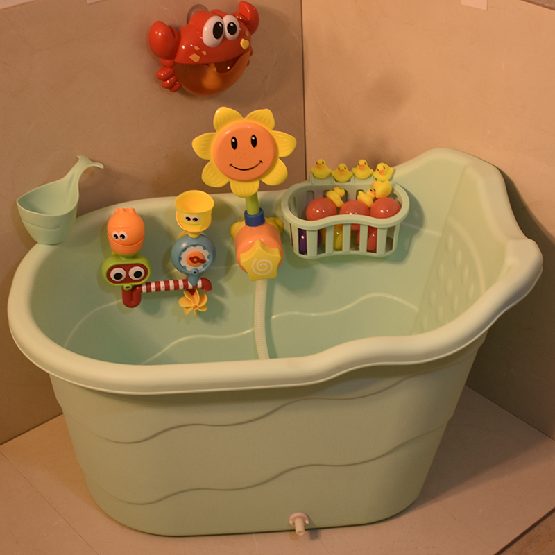 大号婴儿洗澡盆宝宝保温浴盆小孩塑料泡澡桶儿童洗澡桶加厚可坐躺