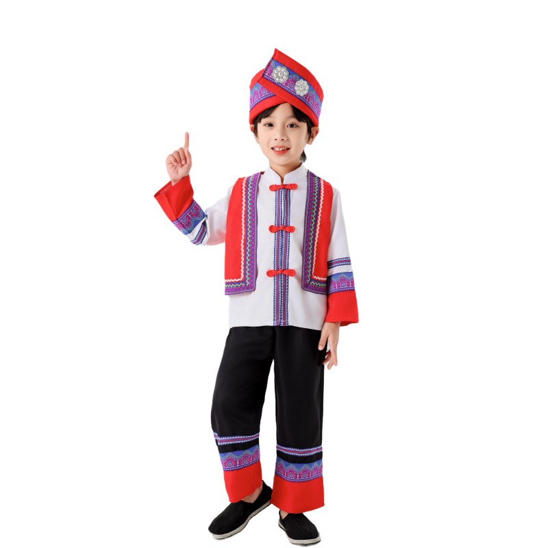 五十六个民族服装儿童苗族服装女童男童新款少数民族服装儿童夏季
