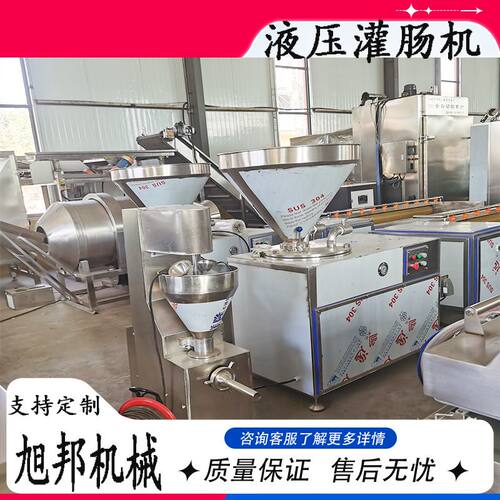 多功能单双管液压灌肠机 猪肉肠烤肠加工设备 肉条肉块连续灌装机