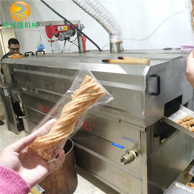 独立包装的金丝馓子油炸机 燃气馓子油炸机器 麻花油炸线
