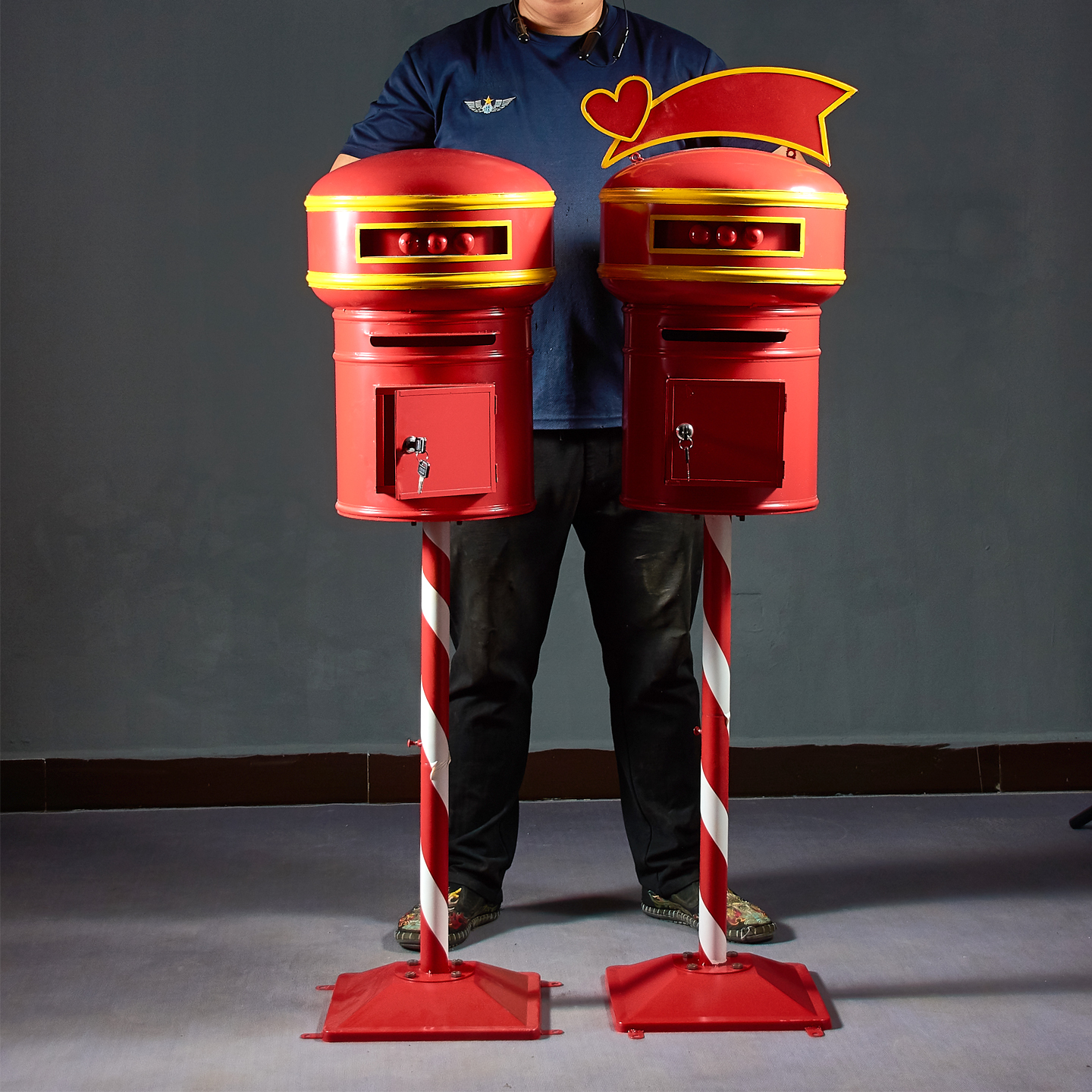 铁艺立式圆桶意见信箱邮筒饰摆件