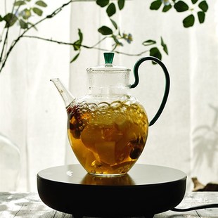 大容量耐热玻璃泡茶壶水果花茶煮茶壶烧水壶简约过滤家用单壶茶具