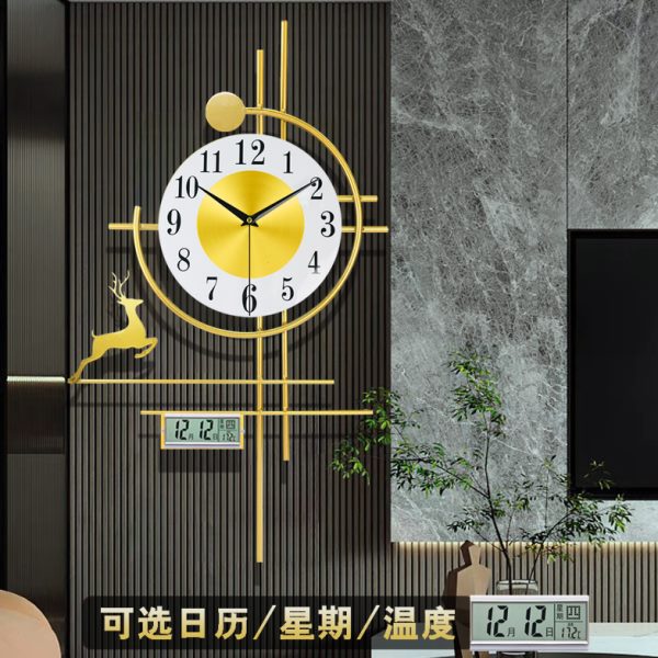 高级感轻奢钟表挂钟客厅2024新款创意时钟简约现代大气挂墙免打孔