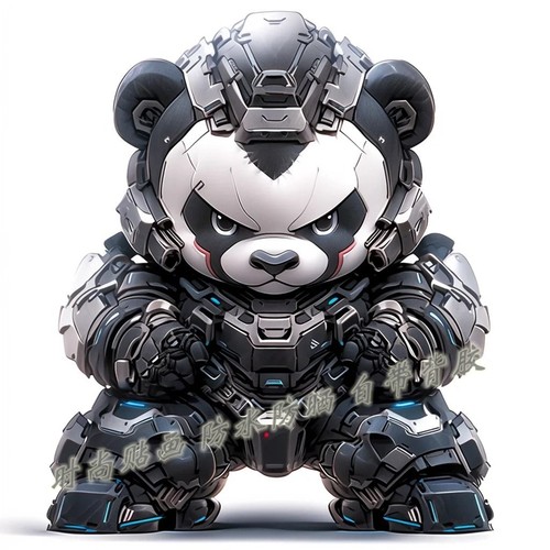 炫酷机甲战士熊猫个性贴纸
