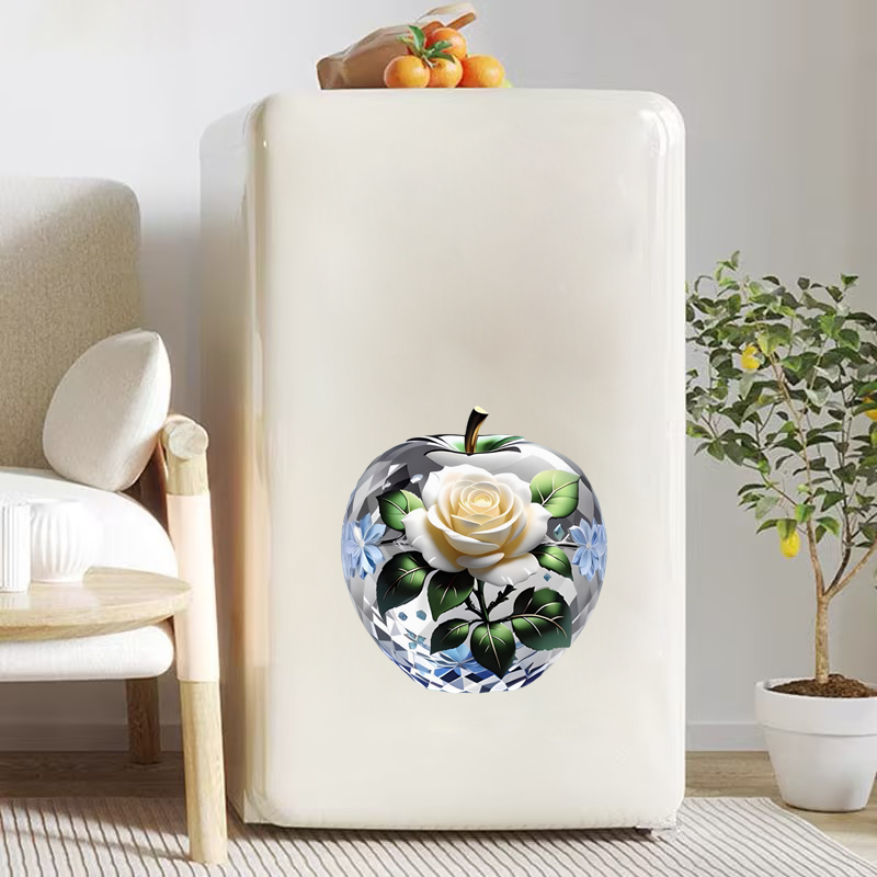 仿3D水晶苹果花卉贴纸卧室客厅房间装饰贴画自粘墙贴画遮丑贴画