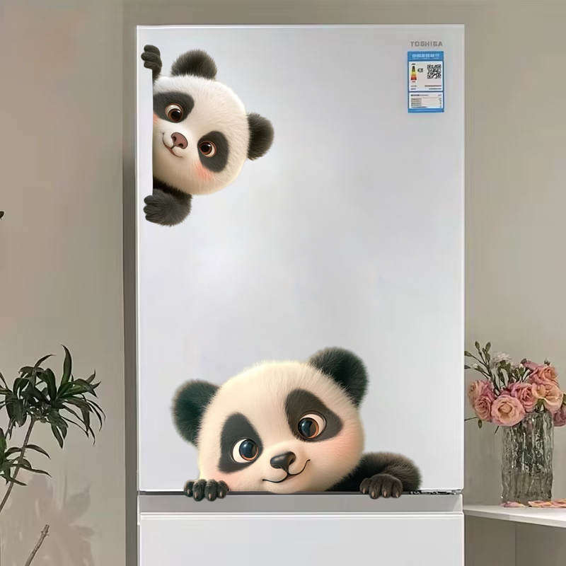 新款可爱熊猫自粘贴画装饰房间卧室宿舍冰箱贴画自粘防水墙贴画,家居饰品,软装墙贴,淘宝优惠券,粉丝福利购,淘宝优惠卷