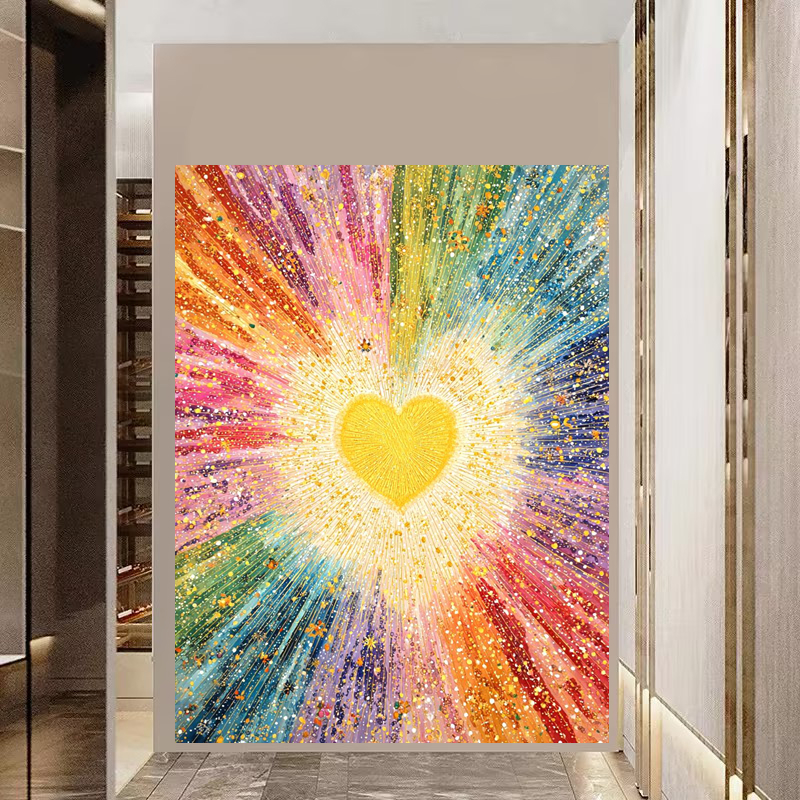 向烟火许愿爱心彩虹墙贴画客厅卧室装饰画出租屋房间创意自粘防水
