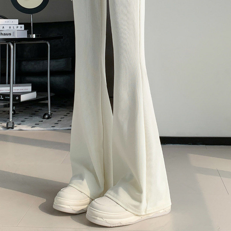 冰丝微喇叭裤子女夏季薄款垂感休闲瑜伽运动卫裤小个子窄版阔腿裤