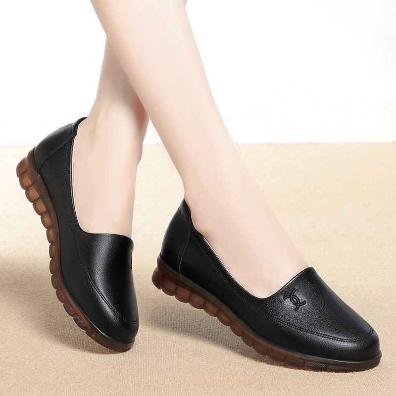 红青蜓牛筋底妈妈鞋秋季新款女鞋中老年软皮软底皮鞋舒适防滑秋秋,女鞋,婚鞋,淘宝优惠券,粉丝福利购,淘宝优惠卷