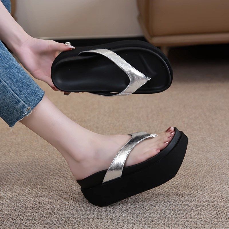 2024年夏季新款拖鞋女韩版圆头厚底休闲百搭松糕底人字拖凉拖女鞋,女鞋,人字拖,淘宝优惠券,粉丝福利购,淘宝优惠卷