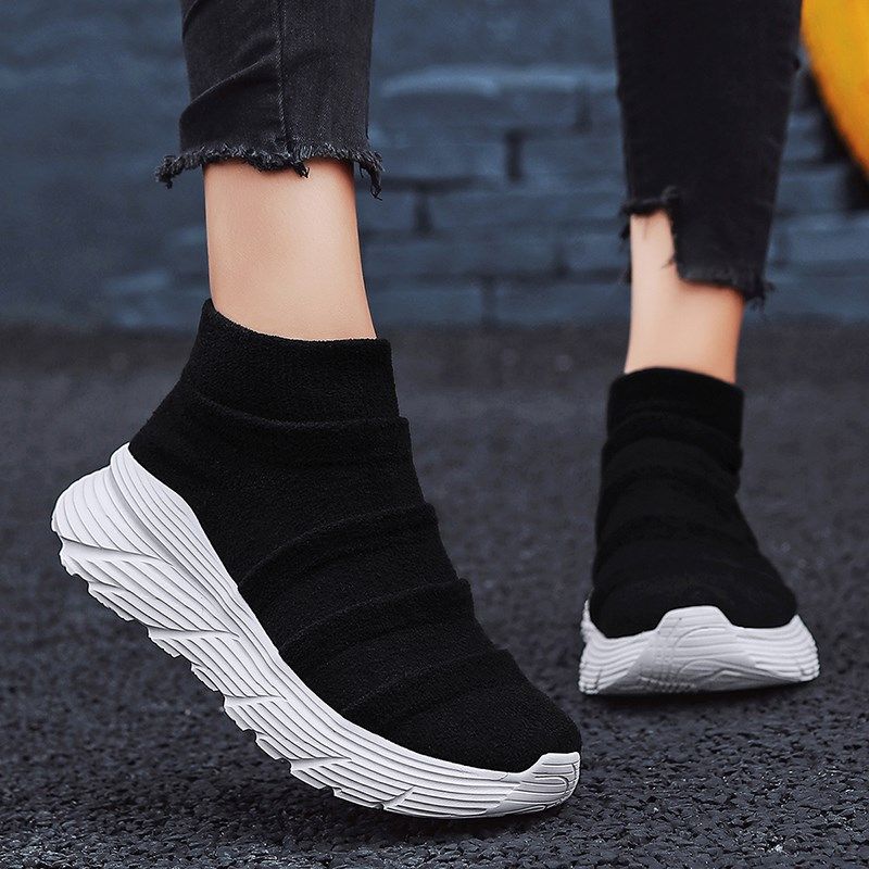 女大码鞋41到43春秋新款胖脚宽肥42码飞织厚底休闲高帮袜鞋妈妈鞋,女鞋,时尚休闲鞋,淘宝优惠券,粉丝福利购,淘宝优惠卷