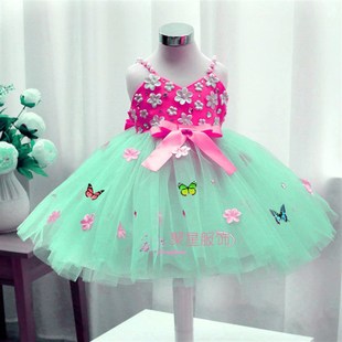 舞台蓬蓬裙幼儿园可爱连衣裙花瓣演出服儿童现代舞花儿舞蹈表演服