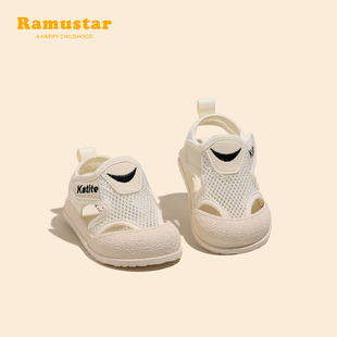 宝宝凉鞋男包头夏季软底婴儿学步鞋女透气防踢女宝沙滩鞋男宝鞋子