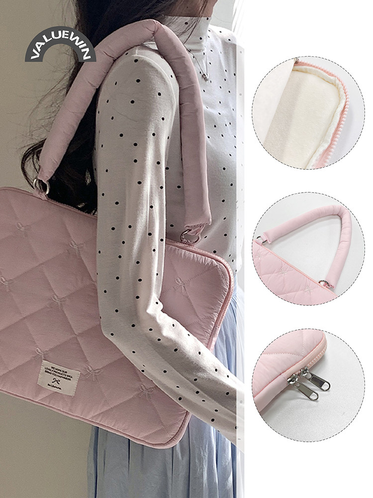 Valuewin笔记本袖珍包适用于13-16寸MacBook休闲多用途简单可爱的粉色ins风格肩包笔记本电脑包化妆品包,3C数码配件,笔记本电脑包,淘宝优惠券,粉丝福利购,淘宝优惠卷